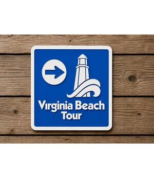 Virginia Beach Tour Sign Walking Beach Lighthouse Route Marker Path